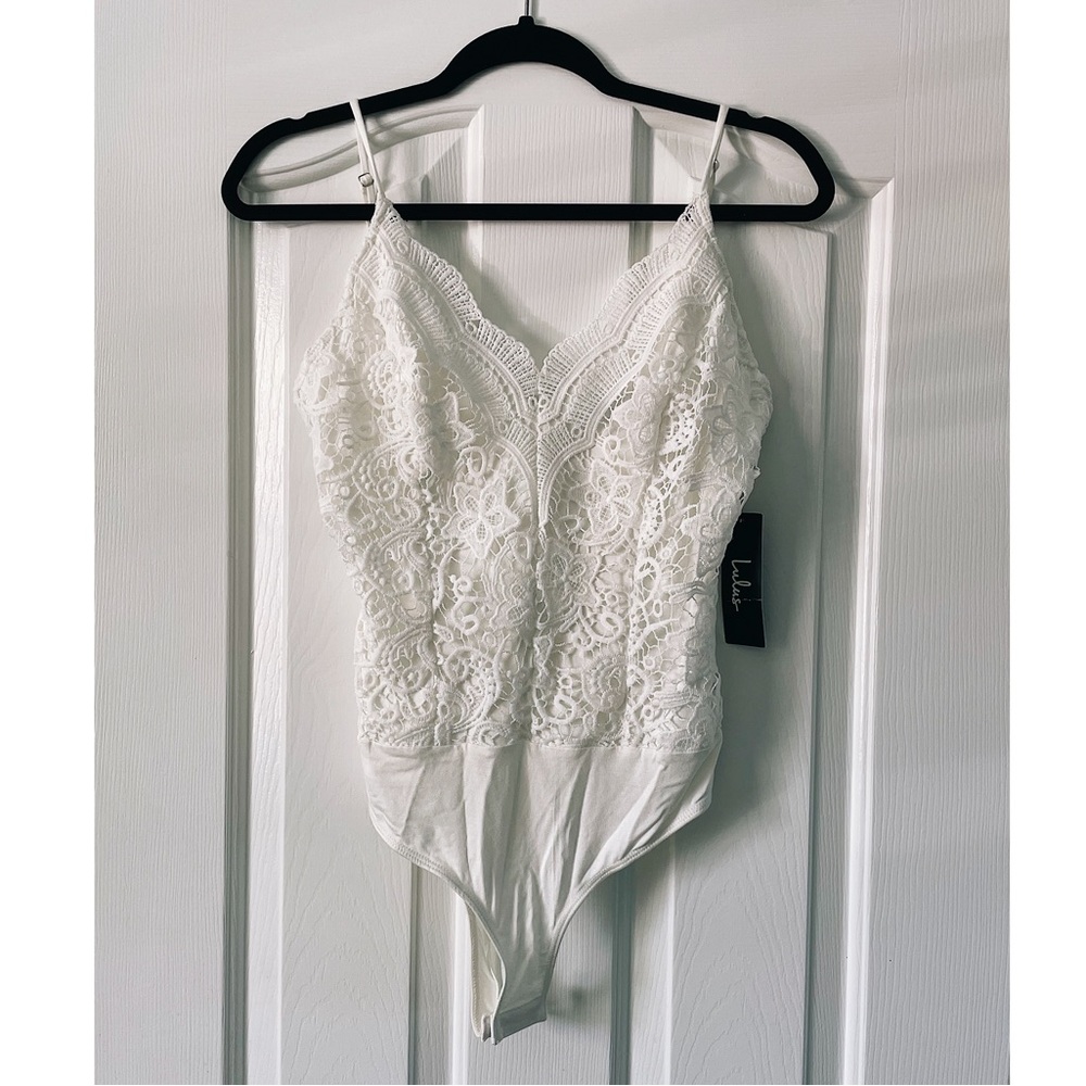 Lulu’s White Lace Bodysuit